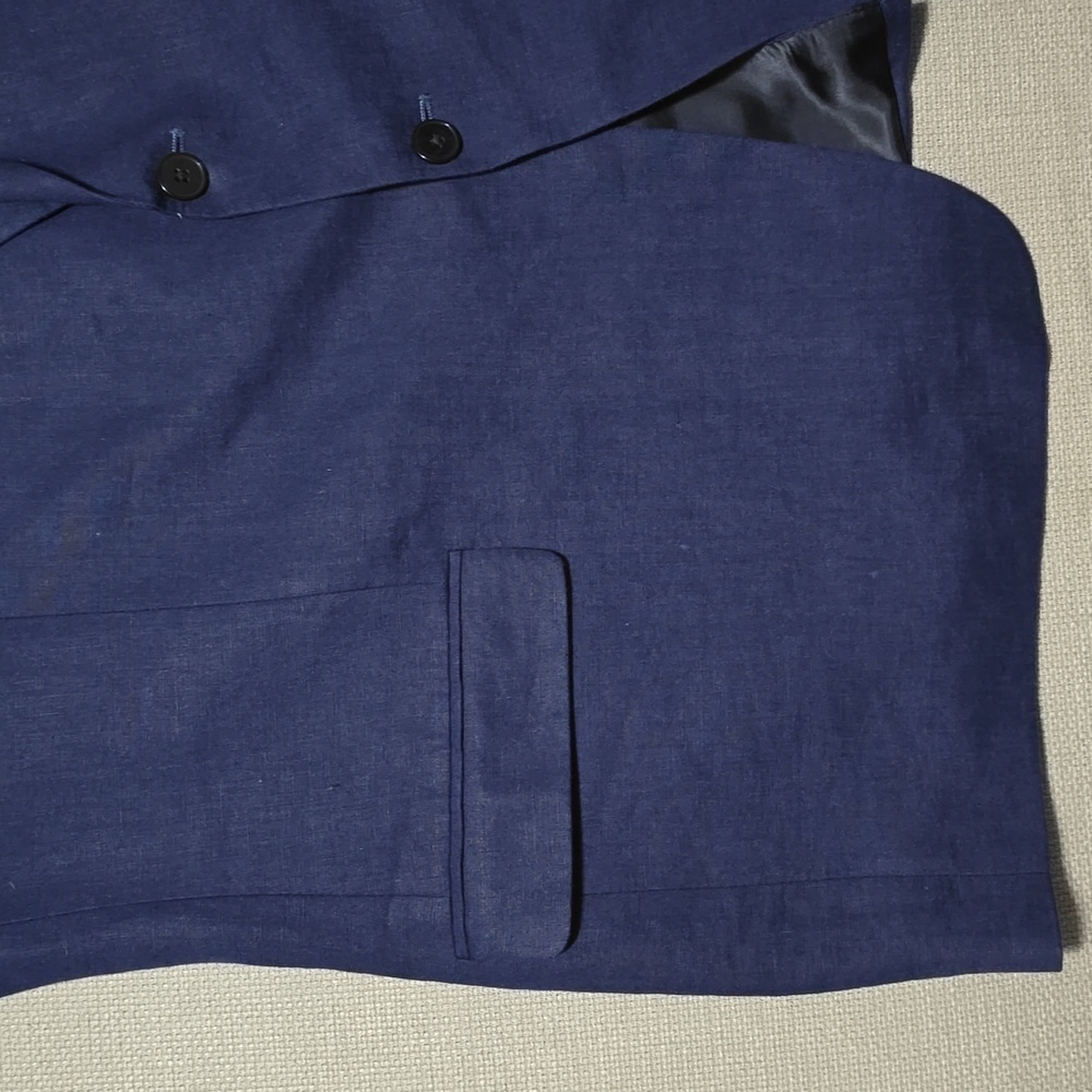 Lauren Ralph Lauren Blazer  Linen Sport Linen Suit Casual Blue Jacket Men's 52R - Picture 17 of 17